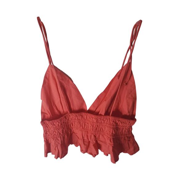 Sim & Sam Salmon Spaghetti Strap Crop Top, NWT, XL - Picture 3 of 6